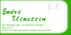 endre klimstein business card